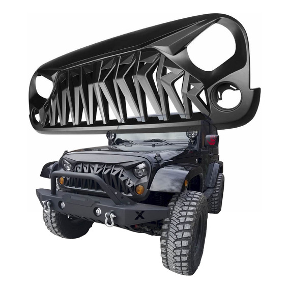 Parrilla Angry Shark Enojado Jeep Jk 2007-2018 Rubicon Torus