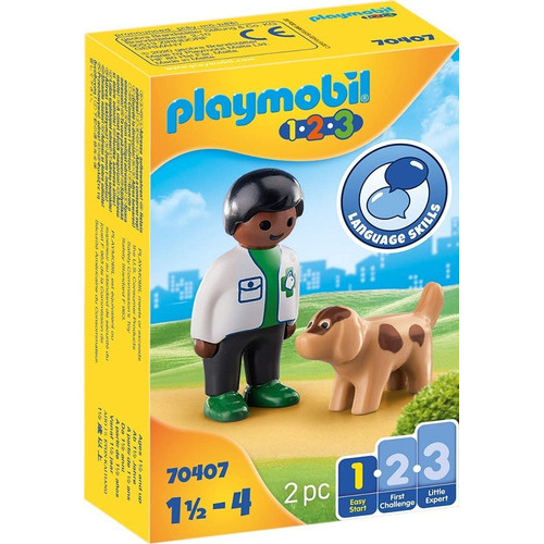 Playmobil 123 70407 Veterinario Con Perro 