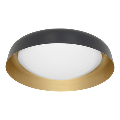 Plafon Led Bela Negro Dorado Cct 28w 52cm Moderno Lk - Negro/dorado