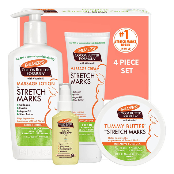 Kit Anti Estrías Para Embarazo Palmer's Crema Aceite Set X 4