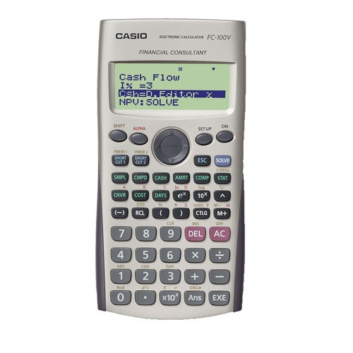 Calculadora financiera con monitor de 4 líneas - Casio Grey Color