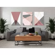 Trio De Placas Decorativas Quadro Moderno Geométrico 14 - A3