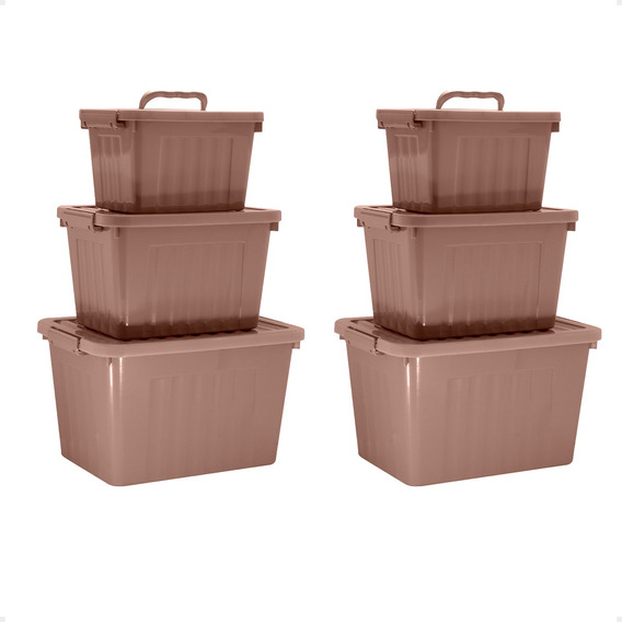 6 Set Caja Organizadora Plastica Pastel Deco Apilable 