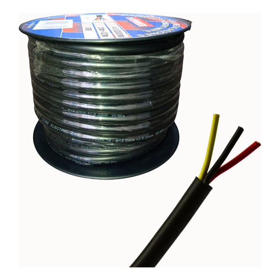 Cable Cableado Automotriz 3 Vías Polos Carrete 50 Mts N14