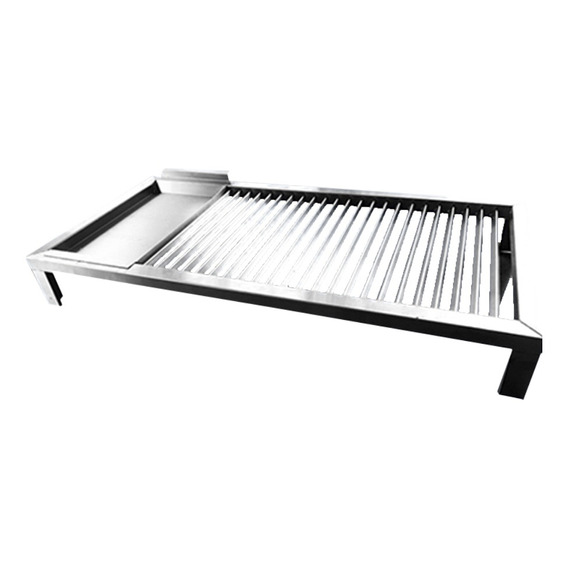 Parrila Con Plancheta En Acero Inox 95x50cm (devoto)