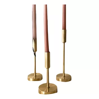 Candelabro De Metal Dorado Moderno | Minimalista | Bajo