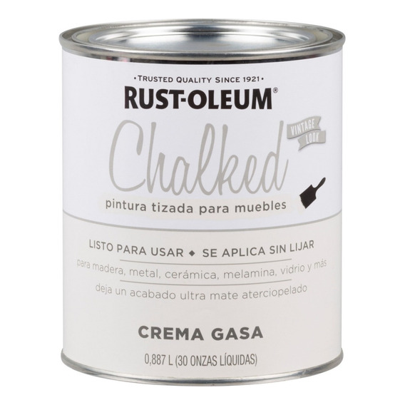 Pintura Tizada Ultra Mate Chalked Al Agua 0,887 L Rust Oleum Color Crema Gasa