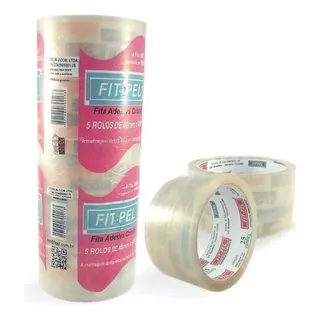  Fit-pel Fita Transparente Durex Largo 48x45metros Kit Cor Cristal