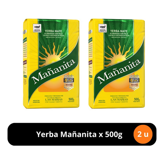 Yerba Mate Mañanita 4flex X 500 G X 2 Unidades