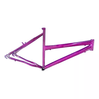 Quadro Aro 26 Tamanho 19 De Ferro Cor Roxo Para Bicicleta 