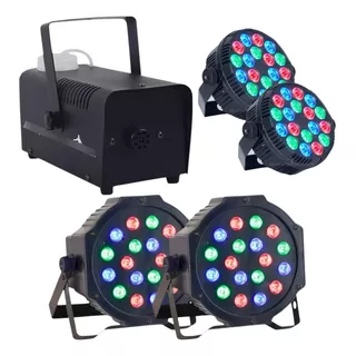 Paquete Luces Disco Dj Led Para Fiestas Maquina De Humo