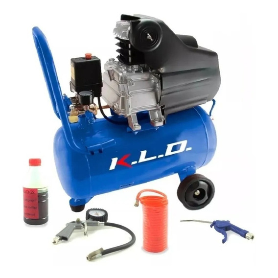 Compresor De Aire 50 Litros 2.5 Hp Kld Kit De Aire 3pzs Color Azul Fase eléctrica Monofásica Frecuencia 1 MHz