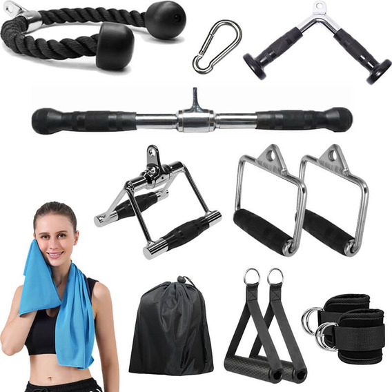 Set De Agarres Para Gimnasio Cuerda Triceps-agarre Doble