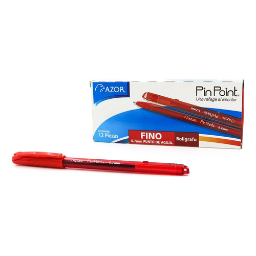 Pluma Pinpoint Azor 6810ro Rojo Paquete De 12 Piezas /vc