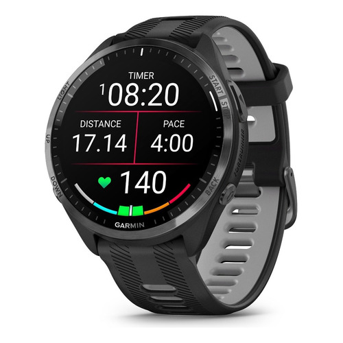 Smartwatch Garmin Forerunner 965 1.4", malla  negra y gris