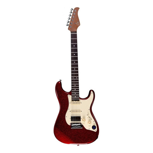 Guitarra eléctrica Gtrs S800 de american basswood metal red brillante con diapasón de palo de rosa
