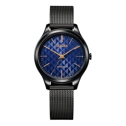 Reloj Citizen Ecodrive Em050588l Original Dama E-watch Color de la correa Negro