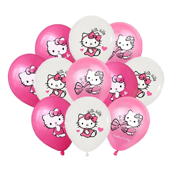 18pcs Hello Kitty Set De Fiesta Decoración Cumpleaños Globos