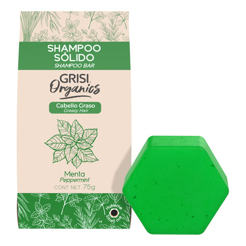  Grisi Organics, Shampoo Sólido Menta, 75 Gr