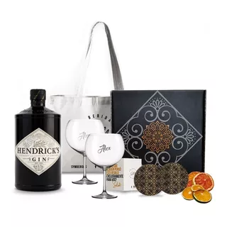 Kit Regalo Gin Hendricks 750ml. Box + 2 Copas Transparentes