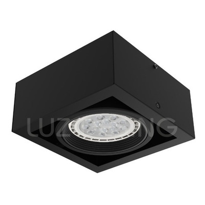 Plafon 1 Luz Cardanico Negro Aro Movil Apto Led Ar111 220v