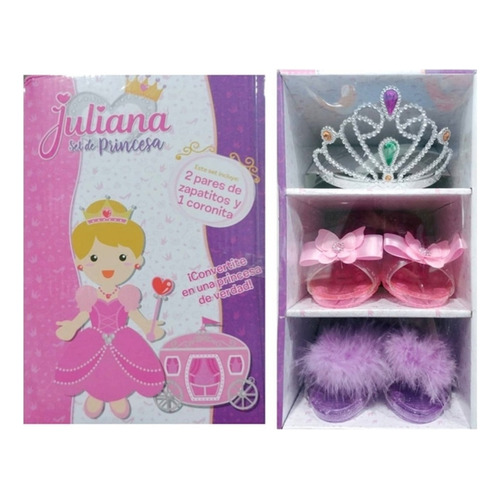 Juliana Set De Princesa Lindos Zapatos Y Corona -