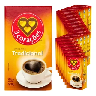 Café 3 Corações Moído E Torrado Tradicional 2kg A Vácuo 4uni