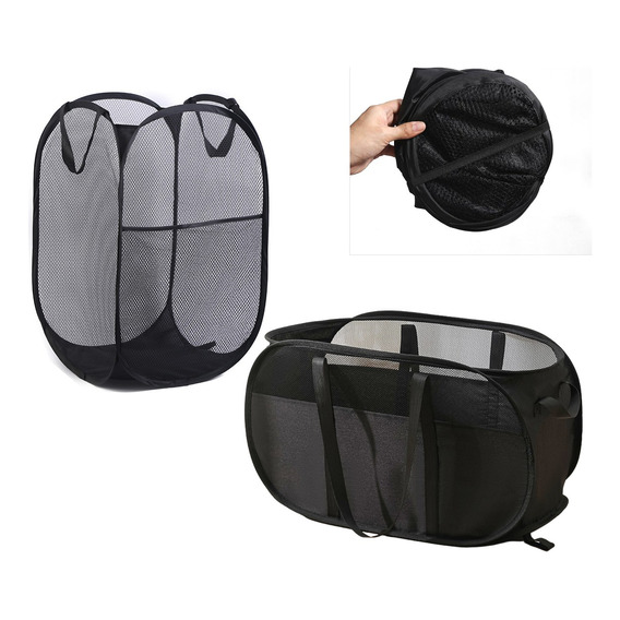 Cesto Ropa Sucia De Malla Plegable Organizador Colgar 2 Pack