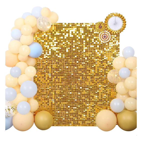 Panel Decorativo Shimmer Wall Brillo 4d 15 Piezas 30x30 Cm Color Dorado