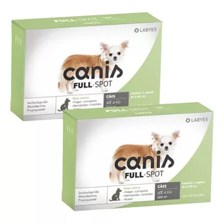 Kit 2 Canis Fullspot Caes 1 A 4 Kg Pulga Carrapato Vermífugo