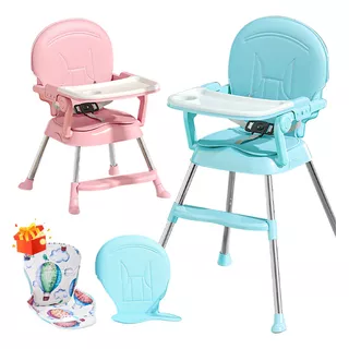 Periqueras Para Bebe, Silla Alta Para Bebe De Comer Plegable Color Azul Silla Para Comer Bebe