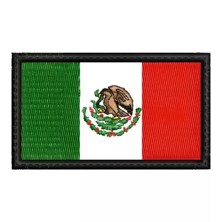 Bandera De Mexico 8*5 Bordado Termohaderible Pega Con Calor