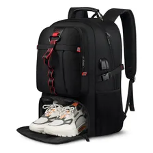 Mochila Viagem 80L Esportiva Academia Impermeável Para Homem De Grande Capacidade Com Compartimentos Para Sapatos, Mochila Para Notebook De 17' Polegadas ', Avanteco Z100 Color Preto