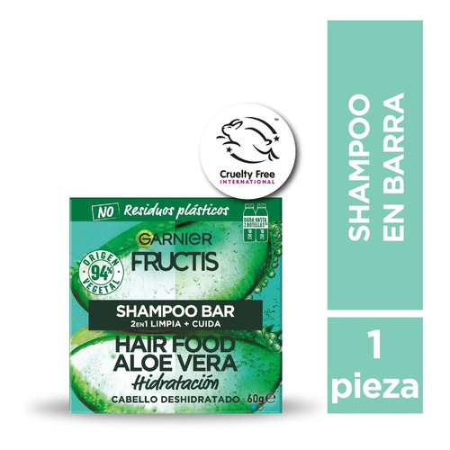 Shampoo Aloe Vera Hair Food 2 En 1 Garnier Fructis - 60gr