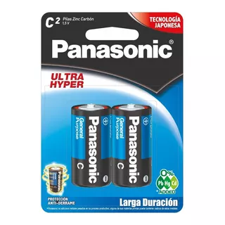 Pilas Tipo C De Carbón Zinc Panasonic Blíster Con 2 Pilas