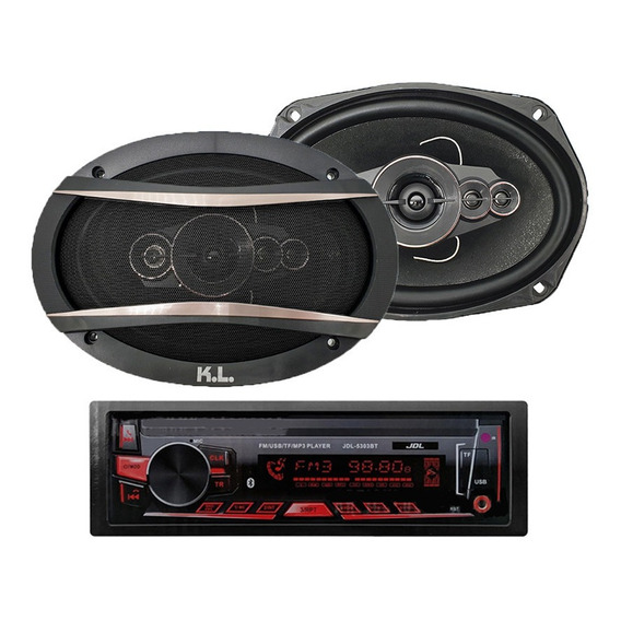 Radio Carro Usb Bluetooth + Parlantes Kl Audio Ovalado