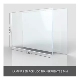 Lámina Acrílica Transparente Completa 3 Mm 1.22 M X 2.44 M