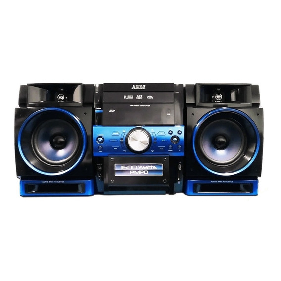 Minicomponente Akai MF-9610 negro y azul con mmc 50W de potencia - 220V