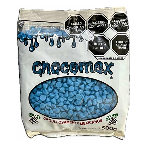 Chocolate Chocomex Chispas Color Azul 500gr