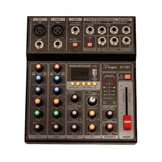 Consola Mixer Parquer 5 Canales Phantom Power Dc 5v