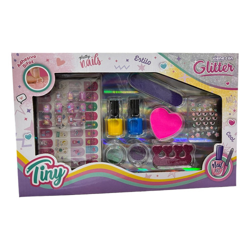 Set De Uñas Con Glitter Tiny Fashion 53707