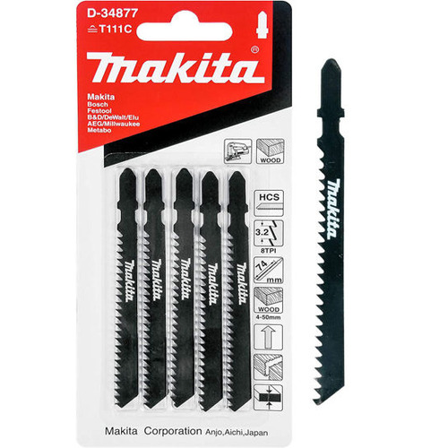 Hoja de sierra Makita Tico-tico D-34877, kit con 5 hojas