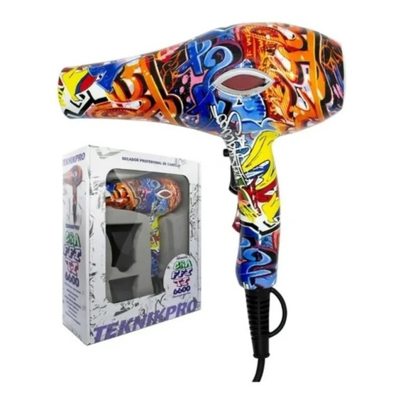 Secador De Pelo Profesional 1800w Graffiti 6600 - Teknikpro Color Grafiti