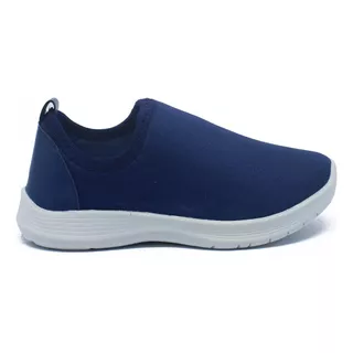 Tênis Meia Feminino Calce Fácil Slip On Confort Macio Azul