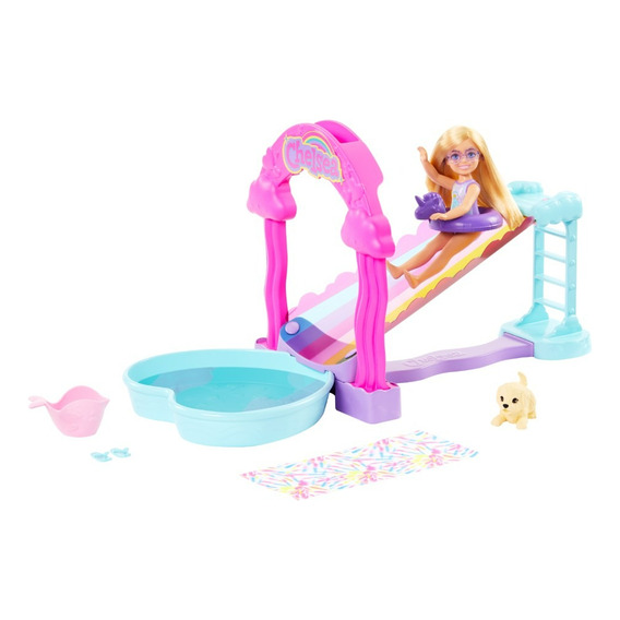 Barbie Set De Juego Chelsea Resbaladilla De Agua Color Multicolor