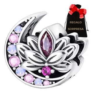 Charm Flor Loto Luna Ángel Guardian Corazón Amor Plata 925