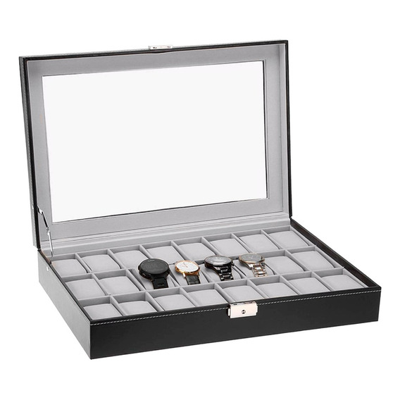 Organizador Caja Estuche De Relojes Pulsera Elegante Grande