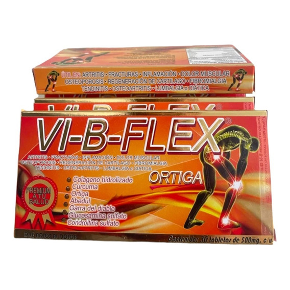 Vi-b-flex 6 Cajas 30 Tabs 500 Mg. Ortiga Cartilago Original