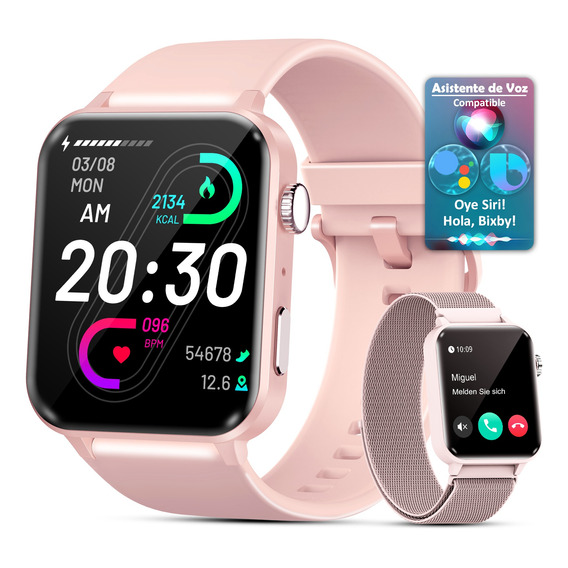 Reloj Inteligente Mujer, Smartwatch, Llamada, Asistente Voz