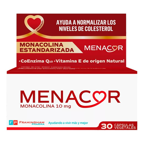 Menacor Levadura De Arroz Rojo Control De Colesterol Natural Sabor N/A